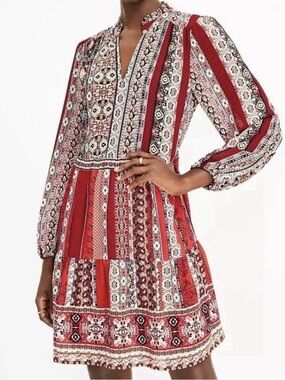 Loft Boho Print Swing Dress